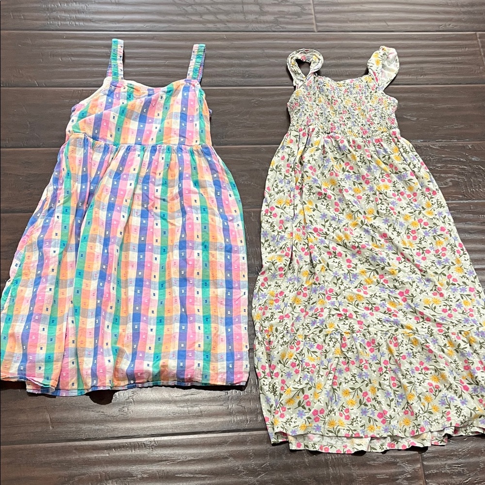 Wonder Nation Floral Kids Summer Dresses 2pc Bundle Size 14